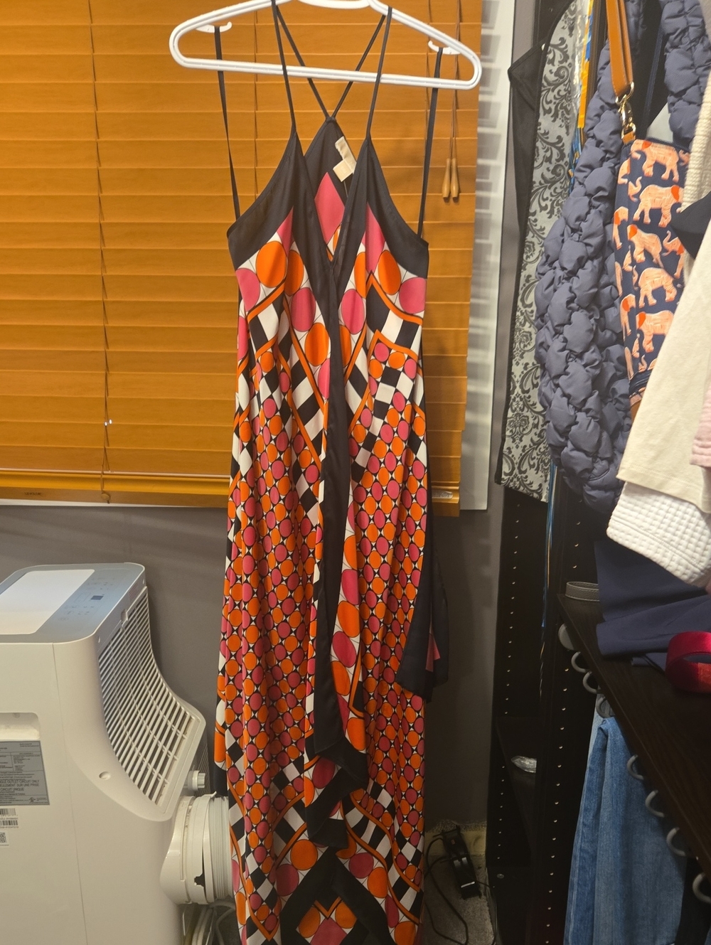 MICHAEL Michael Kors Pink & Orange Geometric Print Maxi Dress